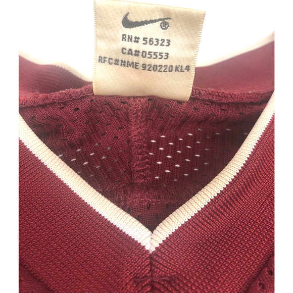 Vintage 90s Nike Men's Pullover Shirt Large Dri-fit Mesh V-Neck Red Maroon 56323 - Picture 9 of 14